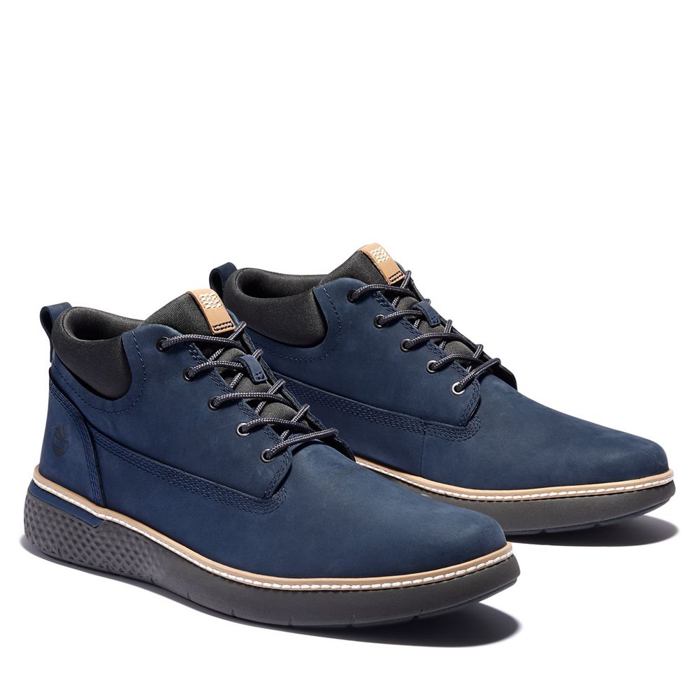 Timberland Mens Chukka Boots Cross Mark Better Leather - Navy - India NL9741032